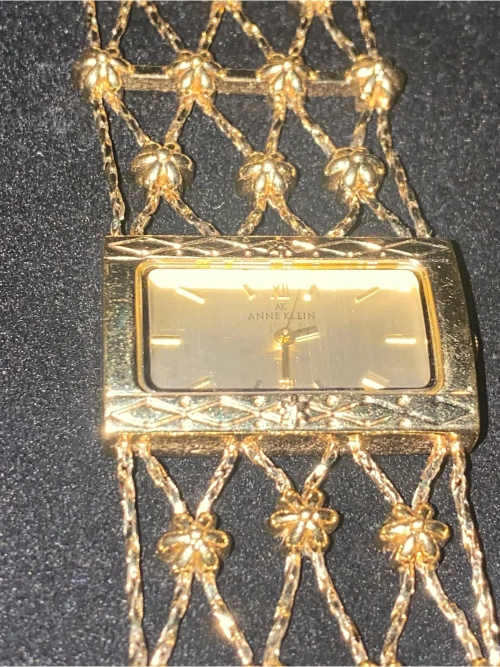 Anne Klein Gold-Tone Chain Link Bracelet Watch